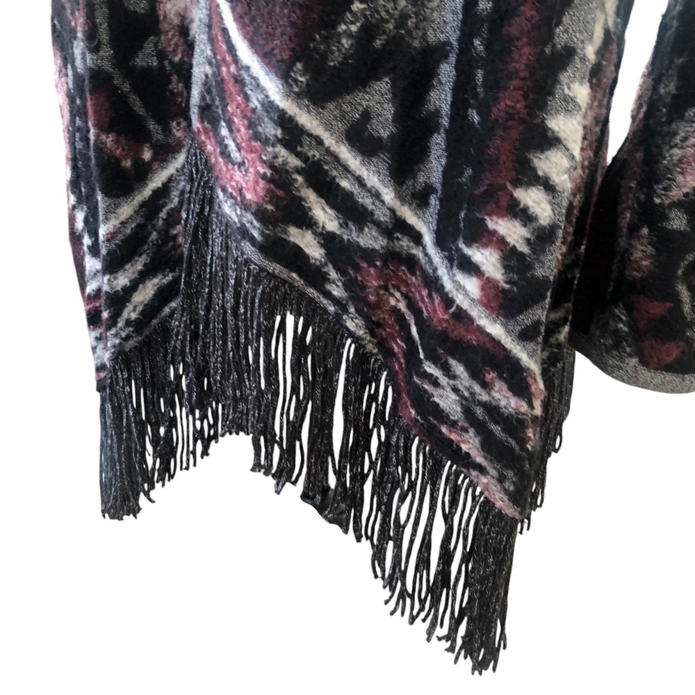 Lucky Brand Boho Romantic Southwestern Fringe Cardigan‎ Wrap Sweater Womens M - Picture 6 of 10